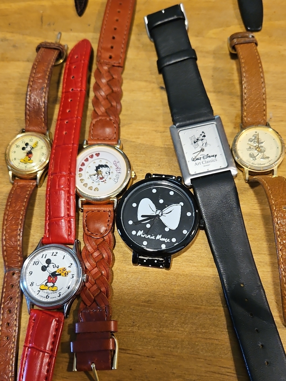 Disney Minnie Mouse Watches - Black, Red, Brown, Gold Accents